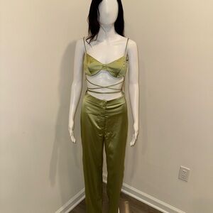 Superdown Satin Olive Ensemble